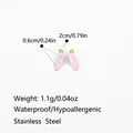 Pink chili pepper stainless steel charm with enamel finish for DIY jewelry - Enamel Pink Chili Style (PJ0832)