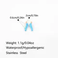 Light blue stainless steel horn pendant jewelry accessory, 2cm length, waterproof and hypoallergenic - Enamel Blue Chili Style (PJ0832)