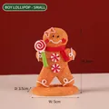 Petite figurine de bonhomme en pain d'épices avec sucette et écharpe rouge - Garçon avec Sucette - Petit (7142H-0104) / 8x5x3.5cm