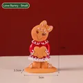 Petite figurine de lapin en pain d'épices de Noël tenant un cœur - Lapin Coeur - Petit (7142H-0101) / 8x5x3.5cm
