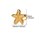 Vue détaillée de la bague étoile de mer en acier inoxydable doré avec une finition texturée - Style Étoile de Mer à Texture Granulaire (G126739)
