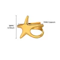 Bague étoile abstraite en acier inoxydable doré avec détails de dimensions - Style d'Étoile Géométrique Abstraite (G127138)