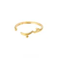 Elegant gold stainless steel open ring featuring a unique Arabic calligraphy design - Ring - Gold