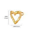 Anello a cuore dorato strutturato irregolare con linee geometriche e regolabile - Stile a cuore traforato martellato (JZ4804)