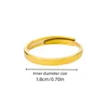 Bague réglable en acier inoxydable doré avec mesure du diamètre intérieur de 1,8 cm - Style de Texture Géométrique Minimaliste (G124817)