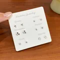 Set di orecchini a lobo settimanali in argento con vari piccoli motivi floreali e delicati - SLO3 Set Delfino Fiocco di Neve da 6 Pezzi