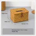 Handgeweven strooien tissuedoos 17x13x10cm voor badkamer decoratie - Horizontaal Rechthoekig (17*13*10)