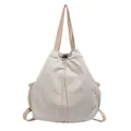 Versatile cream multi-functional backpack and shoulder bag with large storage capacity - Off White