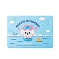 Summer cooling gel mat for pets featuring a cute cartoon dog in blue beach theme design - Drifting Blue