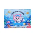 Premium summer pet cooling gel mat featuring a cute snorkeling dog and blue underwater design - Undersea Adventure
