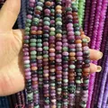 Close-up of 5x8mm colorful chalcedony abacus beads for DIY jewelry making - 5*8mm/Strand Approx 72 Pieces / Colorful