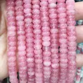 Natural pink crystal chalcedony abacus spacer beads 5x8mm for DIY jewelry making - 5*8mm/Strand Approx 72 Pieces / Pink