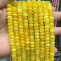 Natural 5x8mm yellow crystal chalcedony abacus beads for handmade DIY jewelry crafting - 5*8mm/Strand Approx 72 Pieces / Topaz Color 11