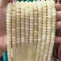 5x8mm pale yellow chalcedony abacus beads for handmade DIY jewelry bracelets making - 4*6mm/Strand Approx 90 Pieces / Beige Jade Color 9