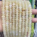 Multiple strands of 5*8mm yellow crystal chalcedony abacus beads for DIY jewelry crafts - 5*8mm/Strand Approx 72 Pieces / Tea Watermelon Crystal 10