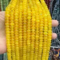 High-quality 5x8mm yellow crystal chalcedony abacus beads for DIY jewelry and crafts - 4*6mm/Strand Approx 90 Pieces / Topaz Color 12