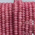 Vibrant pink 5x8mm chalcedony abacus loose beads for professional DIY jewelry making kits - 4*6mm/Strand Approx 90 Pieces / Deep Red 19