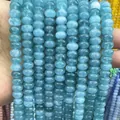 5x8mm translucent blue chalcedony abacus loose beads for handmade DIY jewelry crafting - 4*6mm/Strand Approx 90 Pieces / Apatite Color 31