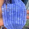 Natural light blue 5x8mm chalcedony abacus spacer beads for DIY bracelets and necklaces - 4*6mm/Strand Approx 90 Pieces / Blue 30
