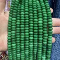 Multiple strands of 5x8mm green chalcedony abacus beads for DIY jewelry making supplies - 4*6mm/Strand Approx 90 Pieces / Dry Green 8