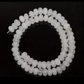 Premium white 8mm chalcedony abacus rondelle beads for DIY jewelry making accessories - 4*6mm/Strand Approx 90 Pieces / White Jade