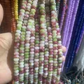 Colorful 5x8mm abacus chalcedony stone spacer beads for DIY jewelry making crafts - 4*6mm/Strand Approx 90 Pieces / Colorful
