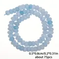 Light blue rondelle crystal chalcedony loose beads for DIY jewelry making, 5x8mm - 4*6mm/Strand Approx 90 Pieces / Aquamarine Color 39