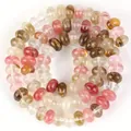 Mixed 5x8mm natural crystal and chalcedony abacus loose beads for DIY jewelry making - 4*6mm/Strand Approx 90 Pieces / Watermelon Rind Pattern 46