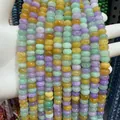 Natural 5x8mm colorful crystal chalcedony abacus beads for handmade DIY jewelry - 4*6mm/Strand Approx 90 Pieces / Candy Colors (50)