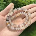 Natural 5x8mm multi-color crystal chalcedony abacus beads for DIY handmade jewelry making. - 4*6mm/Strand Approx 90 Pieces / Mixed Colors (53)