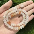 5x8mm milky white and orange crystal chalcedony abacus beads for DIY bracelet and necklace - 5*8mm/Strand Approx 72 Pieces / Cream White (52)