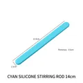 Detailed dimensions and view of the cyan silicone stirring stick for DIY resin craft - Stirring Rod (3804) / 14cm / Cyan