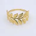 Golden leaf metal plated napkin ring buckle for elegant dinner party table decor - Style 3 / Gold