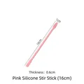 Pink reusable silicone stirring stick 16cm for resin DIY art tools with size markings. - Stirring Rod (1800) / 16cm / Pink