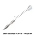 Durable reusable silicone stirring rod with 35cm stainless steel handle for DIY resin - Stainless Steel Rod With 1 Propeller / 35cm / Stainless Steel/White