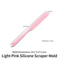 Light pink silicone stirring rod and spatula tool for DIY resin crafting and mold making - Spatula Mold (2302) / 24.1cm / Light Pink