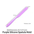 Purple silicone stirring rod for DIY epoxy resin with dimensions 24.1x2.3cm - Spatula Mold (2302) / 24.1cm / Purple