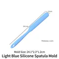 Professional light blue silicone spatula tool for DIY resin art and jewelry molds - Spatula Mold (2302) / 24.1cm / Light Blue