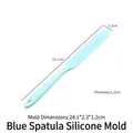 Professional blue silicone spatula stirrer for DIY resin craft jewelry mold tool 24.1cm - Spatula Mold (2302) / 24.1cm / Blue