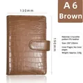 Professionelle braune PU-Leder A6 Notizbuchhülle mit Krokoprägung und Druckknopf - A7 (Druckknopf, siehe Detailbilder) / Braun
