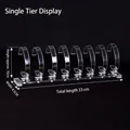 Transparent acrylic watch display stand holder with 8 C-rings, size 33x10x4.5cm - Large 1-Tier 8-Slot