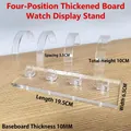 Premium clear acrylic watch display stand organizer with 4 C-rings and 10mm base - Thickened 4-Slot