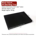 64-Slot-Ring-Display-Tablett aus schwarzem Samt für Schmuck, 30x20x3cm - 64-Slot Ring Tablett (15#)
