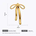 Elegante colgante de lazo en acero inoxidable dorado para joyería DIY con medidas y peso - Accesorios de joyería colgante de lazo grande