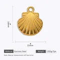 Colgante de concha en acero inoxidable chapado en oro 18K para joyería DIY, 18mm - Accesorios de joyería colgante de concha