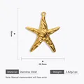 Colgante de estrella de mar de acero inoxidable dorado para collar, talla 35x28,5mm - Accesorios de joyería colgante de estrella de mar