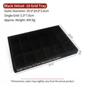 18-grid black velvet jewelry display tray with removable dividers - 18-Grid Jewelry Tray (15#)