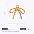 Colgante de lazo en acero inoxidable dorado con medidas 23x20mm y peso - Colgantes de accesorios de joyería pequeño lazo