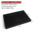 Large professional black velvet jewelry display organizer tray for rings 35x24x3cm - Large Ring Tray (15#)