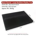Large black velvet jewelry display tray for necklaces, 35x24x3cm outer diameter size - Necklace Display Tray (15#)